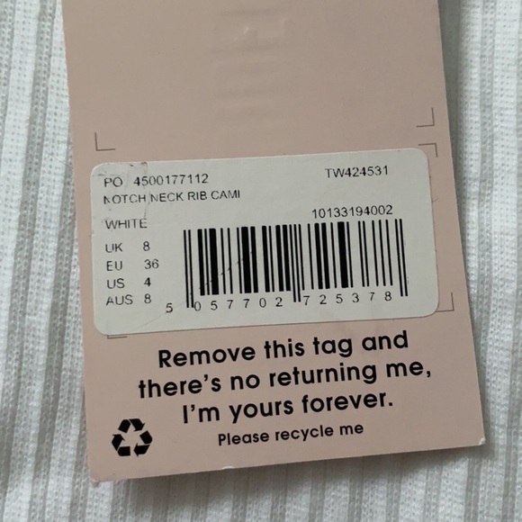 NWT Missguided Ribbed White Crop Top - Picture 2 of 4